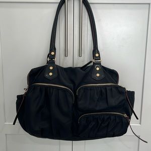 MZ Wallace Large Tote Gym Work Travel Bag Black Hot Pink Purse